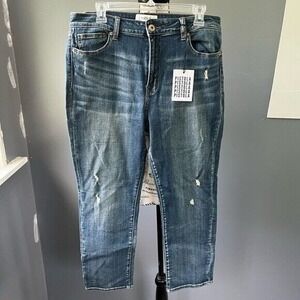 NWT Pistola Lisabeth distressed straight leg high rise jeans with pockets
